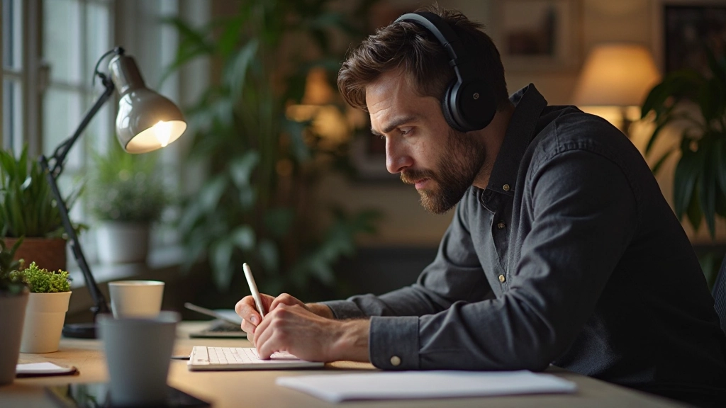 Person in tiefem Fokus während intensive Konzentrationsphasen für anspruchsvolle Aufgaben