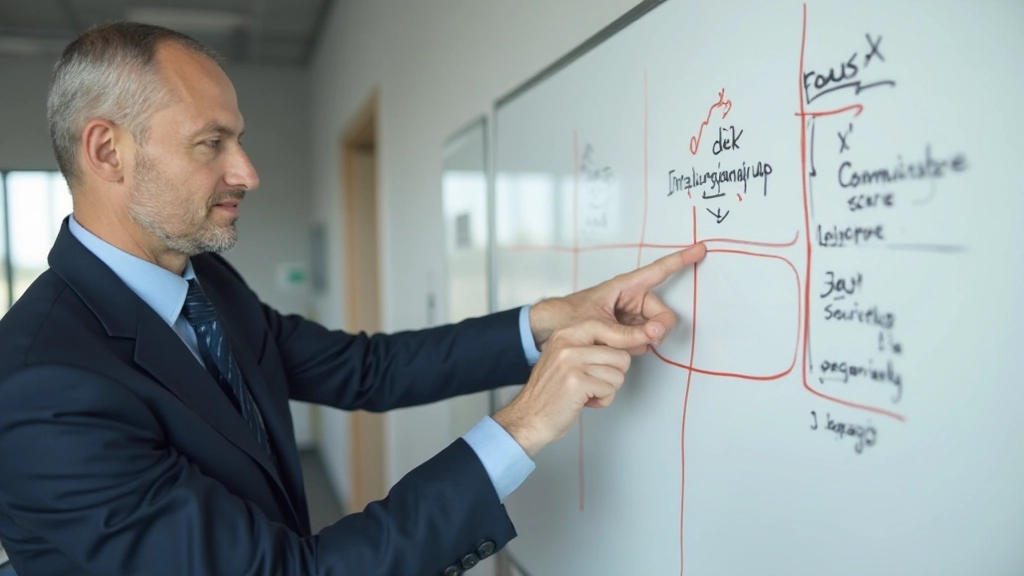 Eisenhower-Matrix auf Whiteboard zur Aufgabenpriorisierung