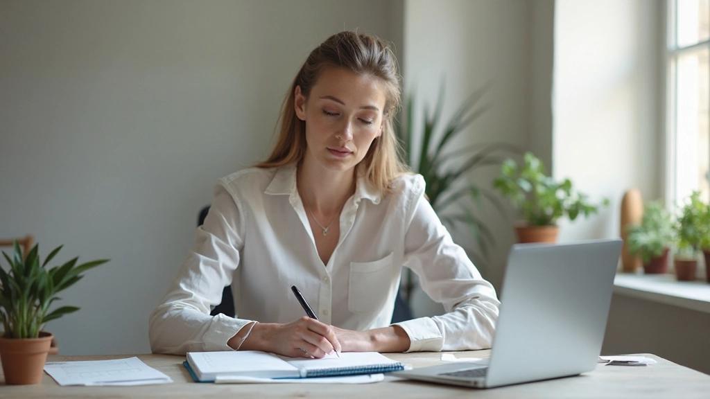 Produktive Person arbeitet fokussiert an strukturiertem Tagesplan mit Zeitblöcken